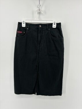 Vintage Nevada Front Slit Black Denim Skirt